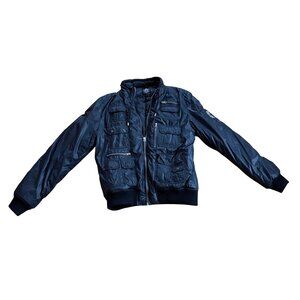 Raw-7 Royalty Women's Black Bomber Motorcycle Jacket Coat 90% Down Fill Size XL